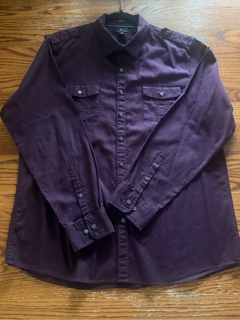 Marc Anthony Men's Deep Purple Slim Fit Casual Button Down Shirt